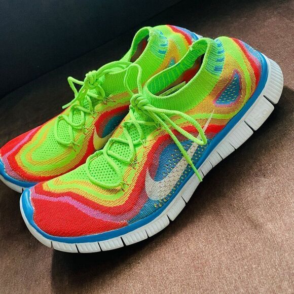 Nike Flyknit Free 5.0 🌈 rainbow men’s 12.5 US 47 EUR Excellent overall conditio - Picture 6 of 14